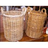 Two wicker log baskets