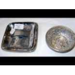 Sterling silver dish by Wallace, together with whi