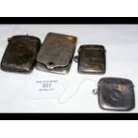 Four silver vesta cases