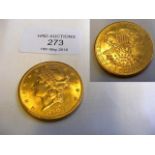 A 1904 gold 20 Dollar coin