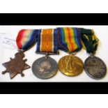 First World War four medal group to Corporal Penfo