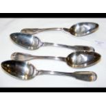 Set of four sterling silver tablespoons