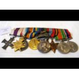 A First and Second World War nine medal group to C