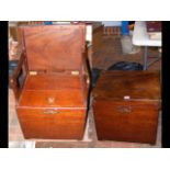 A Georgian mahogany cased commode with brass handl