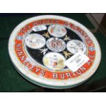 A 14.5cm diameter advertising ceramic plaque for "