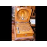 A Pathe wind-up portable gramophone