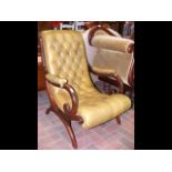 Victorian style button back armchair