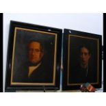 Pair of 19th century portraits on canvas