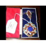 A silver gilt Masonic Medal in presentation case