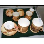 Various Royal Worcester blush ivory cabinet cups,