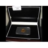 Gold half guinea commemorative coin in presentatio