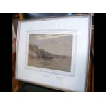 H BRIGHT - a charcoal drawing of Isle of Wight fis