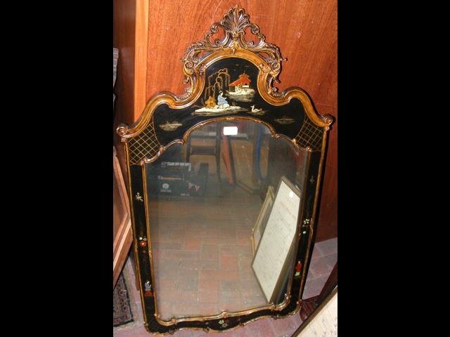 A decorative Chinese style hall mirror - 118cm