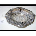 A pierced silver bonbon dish - 16cm