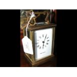 Mappin & Webb brass cased carriage clock - 13cm hi