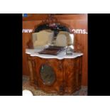 An interesting Victorian walnut and marble top and