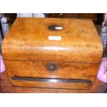 A Victorian walnut box with drawer to the base