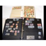 A stamp album with stamps relating to Italy, toget