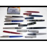 Selection of fountain pens and other