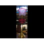 Victorian cranberry glass oil lamp