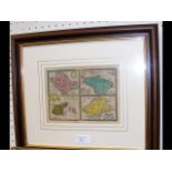 Small antique hand coloured map of The Smaller Isl