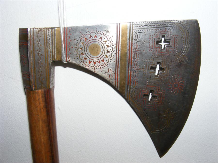 An inlaid Middle Eastern axe, together with one ot - Image 2 of 4