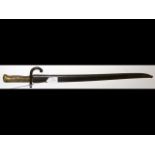 An old sword bayonet with metal scabbard