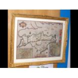 A 17th century hand coloured JOHN SPEED map of the