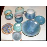 Eight pieces of Saunders Isle of Wight pottery, in