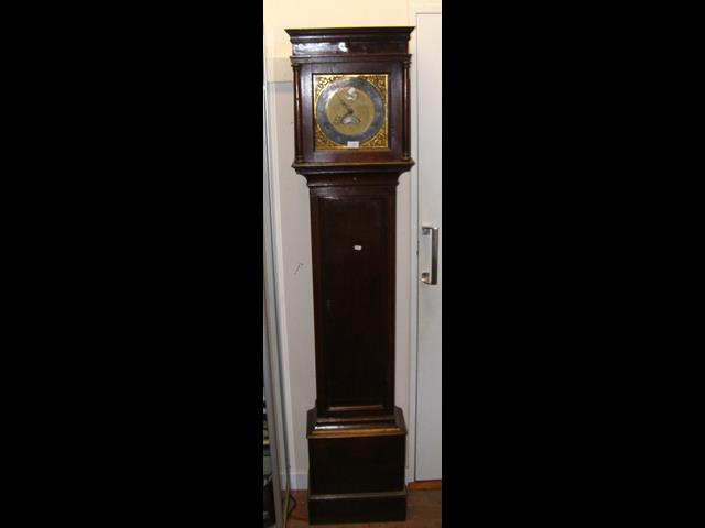 An 18th century thirty hour oak cased Grandfather - Image 8 of 8