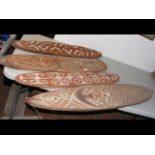 Selection of carved wooden Gope boards from the Gu