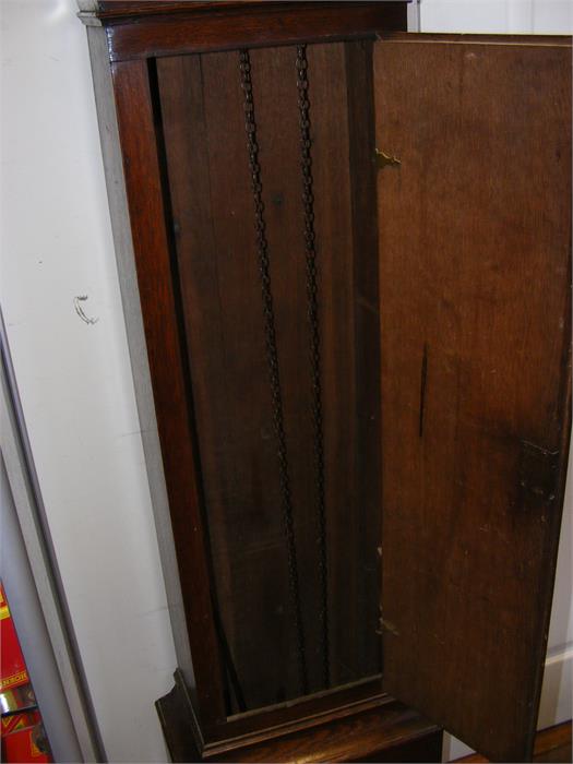 An 18th century thirty hour oak cased Grandfather - Image 4 of 8