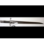 An antique sword bayonet with metal scabbard