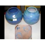 A bulbous Saunders Isle of Wight pottery vase and