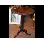 Antique wine table on barley twist support