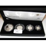 "The 2012 UK Britannia Four-Coin Silver Proof Set"