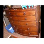 Victorian mahogany bow front chest of drawers