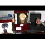 Three new gents' wrist watches, including Gianni S