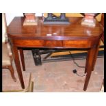 Antique mahogany fold-over tea table