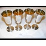 A set of four Warwickshire reproduction silver goblets