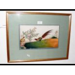 Antique painting on rice paper of exotic birds - 2