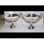 A pair of silver comports - London 1909 - 10cm hig