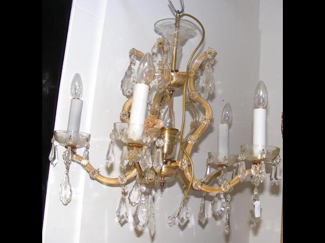 Decorative five branch chandelier