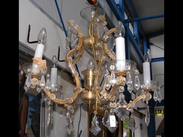 Decorative five branch chandelier - Image 2 of 2