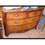 Antique bow front chest of drawers