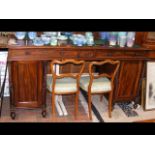 A Regency mahogany sideboard with two drawers to t