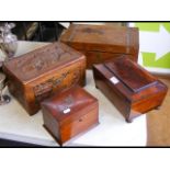 Antique jewellery box, together with three others