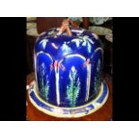 A majolica cheese dish and cover - 28cm high