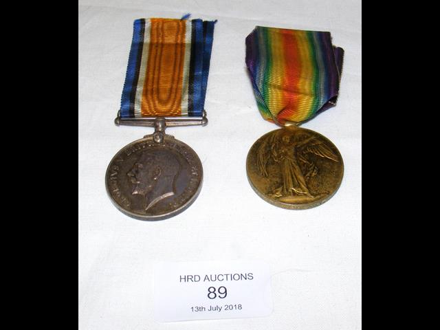 Two First World War medals to Lieutenant H Gale -