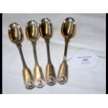 Four silver teaspoons - 4oz